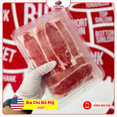 ba chỉ bò Mỹ miền Tây cắt sẵn và cuộn sẵn tại Giao Food